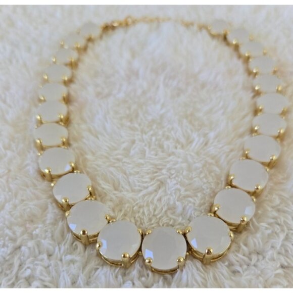 EUC J. Crew Gold-tone Necklace w/ Opal-tone Stones - Picture 2 of 4